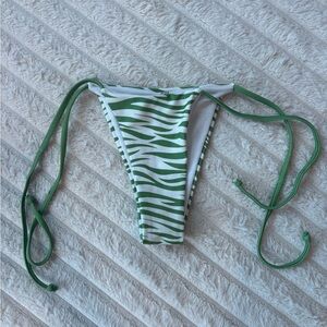 Shein Green Zebra Print Bikini Bottoms